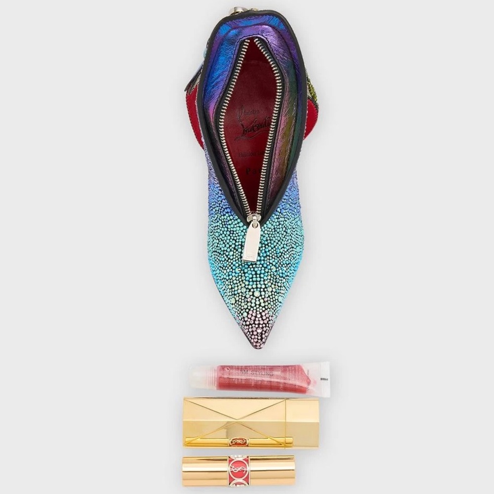 Limited Edition Christian Louboutin A B Charm Rainbow Multi Crystal Strass Bag - Picture 11 of 12